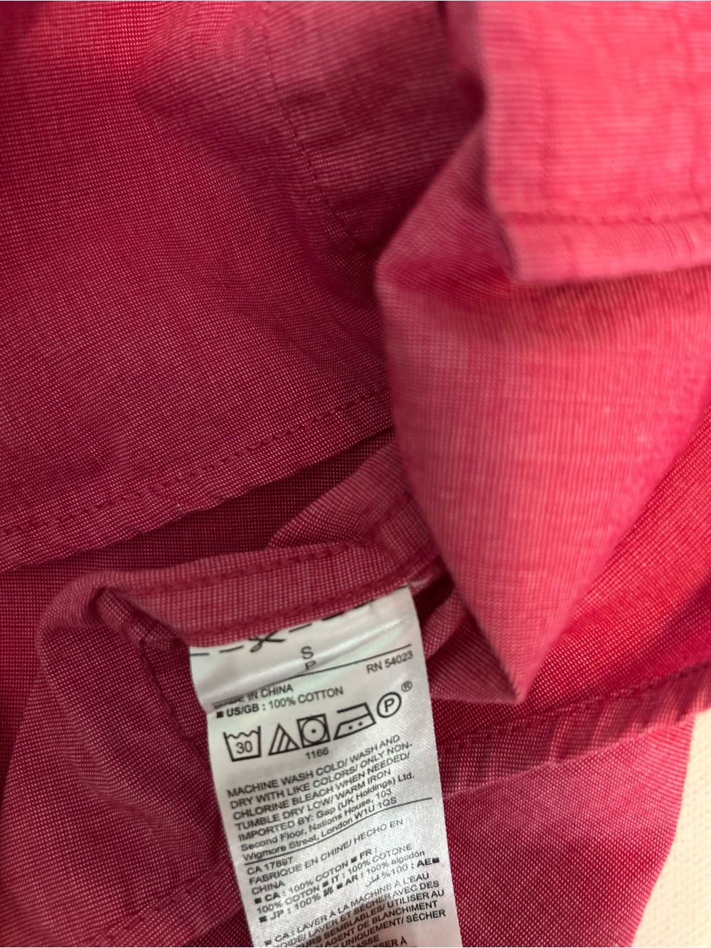 GAP Classic Fit Pink Woven 100% Cotton Button Down Shirt Small - Picture 5 of 7